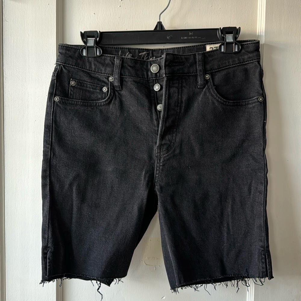 Free People Black Denim Shorts